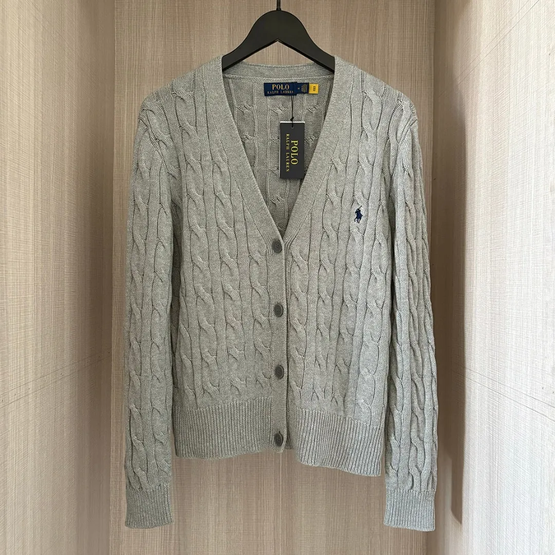 P230 RALPH LAUREN Ten-color small label embroidered lapel long-sleeved knitted sweater men's and women's couple tops Color: white, black, navy blue (red label), gray, pink, red, khaki, blue, yellow, navy blue (white label) Size: S M L XL Material: cotton Weight: 720g